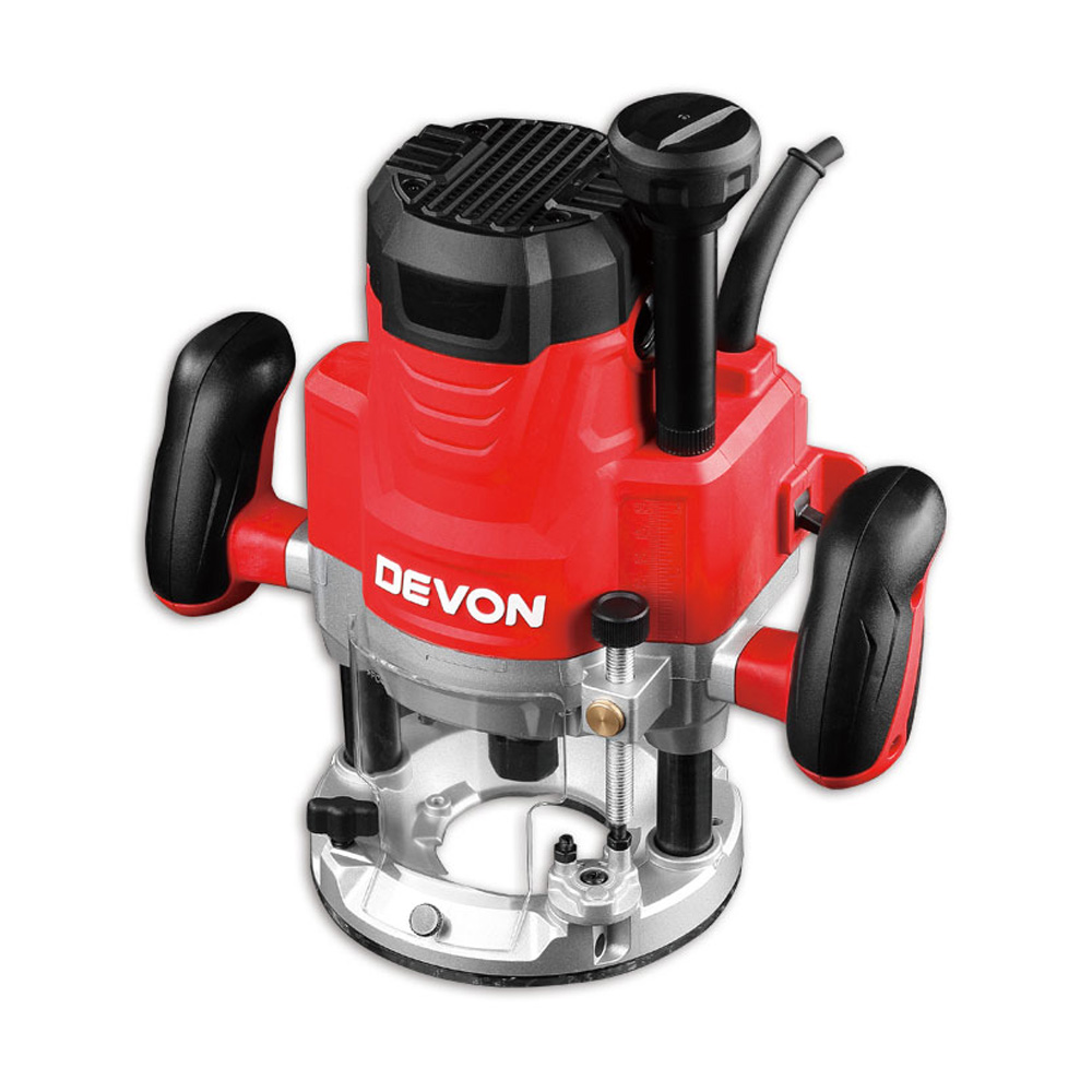 Электрический роутер DEVON 1324 1/2 дюйма, светодиодный инструмент с двумя ручками, 1750 Вт, профессиональный электрический роутер