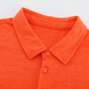 Wholesale OEM Solid Color 100%Merino Wool Breathable Slim Fit Men Polo Shirt