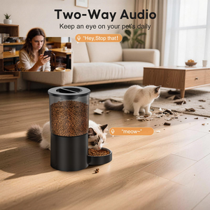 Comedero Inteligente para Mascotas con Visión Nocturna y Video, 5L, Cierre Giratorio, Comunicación Bidireccional, Anti-Mordidas, Dispensador Automático de Comida para Perros y Gatos, Color Negro - Product Image 5