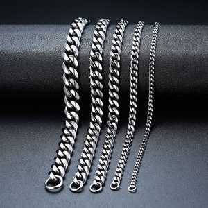 3-11mm No Nickel Jewelry Stainless Steel 14K 18k <b>Mens</b> Gold Curb Cuban Link Chain <b>Necklace</b> - Product Image 2