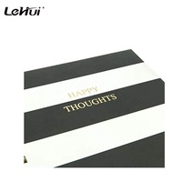 Cahier à spirale à rayures noires et blanches de 6x8 pouces à couverture rigide et à breloque classique au design personnalisé avec 160 pages lignées