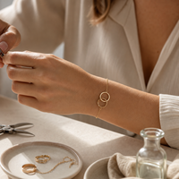 Bracelet à double anneau personnalisé en chaîne à maillons, bijoux pour cadeau et usage quotidien