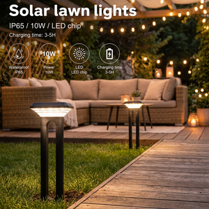Custom Product 40CM 80.7CM Height IP65 Aluminum PC 10W Solar Powered Garden Path Lights Solar Lawn Bollard Light