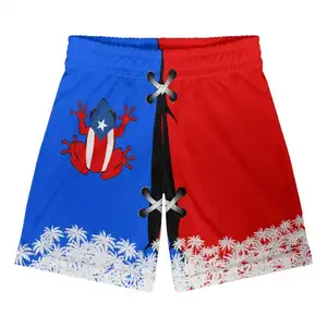 Puerto Rico Flag Print Design Men's Casual Shorts Breathable Polyester Full Print Gym Sports Running Short Pant Custom Wholesale