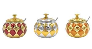 <span class=keywords><strong>Sucrier</strong></span> en acier inoxydable avec bec <span class=keywords><strong>verseur</strong></span> et couvercle Ustensile de cuisine arabe de couleur turque pour pots à sucre et à crème - Product Image 6