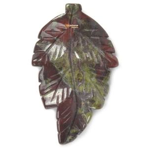 จี้รูปใบไม้แกะสลักจากหินแจสเปอร์เลือดมังกรธรรมชาติ งานฝีมือคุณภาพสูง ราคาดีที่สุด - Product Image 1