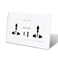 Bingoelec vente en gros maison royaume-uni Double prise électrique universelle avec indicateur USB A + C charge rapide interrupteurs muraux prises