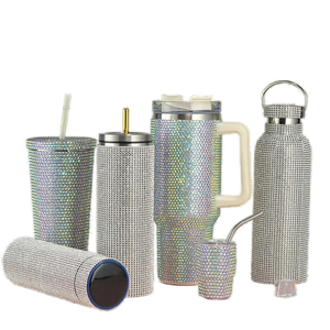 กระติกน้ำสุญญากาศแบบพกพาเก็บความร้อนรักษาอุณหภูมิ6-12ชั่วโมงทำจากสเตนเลสหุ้มเพชรออกแบบได้ตามที่ต้องการ - Product Image 5