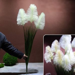Bouquet de fausses herbes de la Pampa artificielles réalistes, blanches et moelleuses, pour la décoration de la maison, du <span class=keywords><strong>salon</strong></span>, de la table de mariage, style bohème - Product Image 3