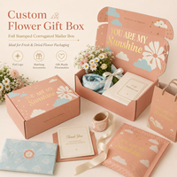 Boîte à fleurs séchées pliante personnalisée élégante sur mesure, boîte en carton ondulé Kraft Caja De Regalo avec logo, emballage