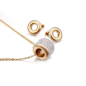Kalung baja tahan karat desain harga rendah kustom perhiasan berlapis emas 18K 14k liontin batu mulia perhiasan bagus untuk wanita
