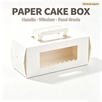 Scatola per Torte in Carta Alimentare All'Ingrosso con Manico e Finestra, Confezione Monouso per Pasticceria, per Rotoli Svizzeri e Dessert