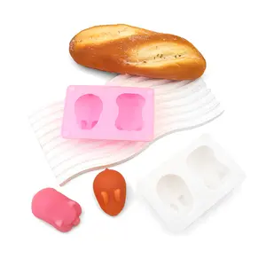 2 Pig Rabbit Mousse Bánh 3D Silicone Khuôn Thực Phẩm Cấp Nhà Bếp Nướng Set Với Phim Hoạt Hình Thạch Tay Xà Phòng Và Cookie Khuôn