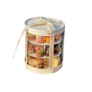 ファミリーアフタヌーンティー段ボールケーキスタンドケーキポータブルデザート多層収納ラックパッキングボックス - Product Image 5