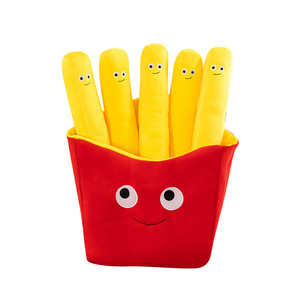 Coussins en peluche mignons en forme de nourriture : adorables frites, hamburgers, pizzas – jouets en peluche décoratifs pour la maison - Product Image 1