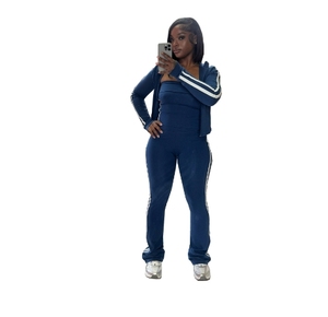 X20484c 2025 Lente/Zomer Hot Sale Vrouwen Contrasterende Kleur Sport En Casual 3 Stuks Broek Set Yoga Trainingspakken