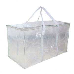 Sac de rangement pour vêtements en PP transparent, sac de déménagement robuste transparent avec poignée, adapté au rangement et à l'organisation à domicile - Product Image 5