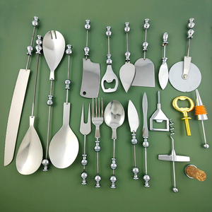 Accesorios de cocina en stock, decoración de cuentas DIY, cortador de Pizza con cuentas, cucharas, tenedores, utensilios, herramientas, juegos de vajilla con cuentas - Product Image 5