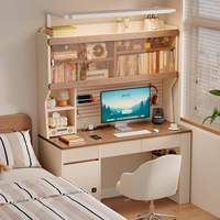 Bureau moderne en MDF avec étagère intégrée et panneau perforé pour la maison, le bureau, la chambre et l'ordinateur