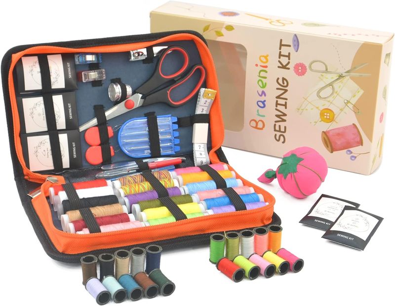 Portable Sewing Kit with Zipper Case