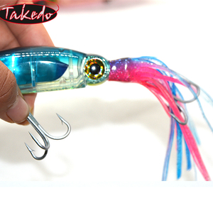 Takedo ปลาหมึกตกปลาทะเลลึก140มม. 40ก. เหยื่อปลอมพร้อมตะขอสามชั้นสำหรับปลาฉลาม - Product Image 5