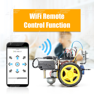 Tscinbuny 2WD <span class=keywords><strong>ESP8266</strong></span> <span class=keywords><strong>Wifi</strong></span> xe robot Starter Kit Đối với Arduino Giáo Dục & nhà sản xuất bảng Robot Lắp Ráp Kit - Product Image 4