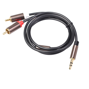 Câble <span class=keywords><strong>audio</strong></span> plaqué or 3,5 mm vers 2 RCA, <span class=keywords><strong>jack</strong></span> stéréo vers double RCA, cordon phono pour système home cinéma, amplificateur, ordinateur portable, téléviseur - Product Image 2
