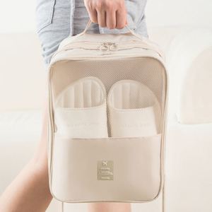 Sac à chaussures de voyage en polyester imperméable à trois couches, pliable et écologique avec fermeture éclair pour le rangement et les cubes de rangement pour les sorties - Product Image 3