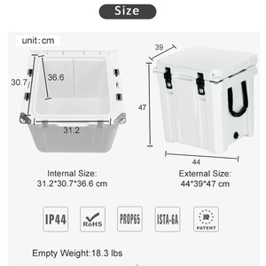 Caixa Térmica Portátil Moderna de PE Rotomoldado 33QT de Alta Resistência com Grande Capacidade de Retenção de Gelo para Pesca e Camping - Product Image 3