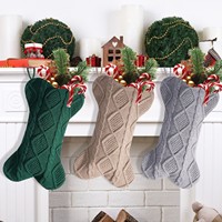 Chaussettes en peluche en forme d'os de Noël, décorations de Noël créatives et mignonnes