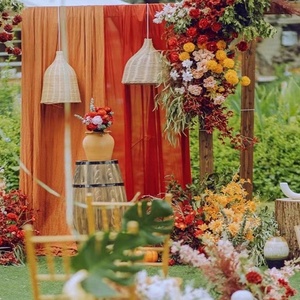 <span class=keywords><strong>Tissu</strong></span> en mousseline de soie perlée pour les décorations de mariage, une touche élégante et luxueuse pour votre jour spécial - Product Image 5