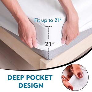 <span class=keywords><strong>Drap</strong></span> de lit 100% polyester taille reine sur mesure, protection de matelas anti-allergie en tricot, <span class=keywords><strong>housse</strong></span> imperméable - Product Image 4