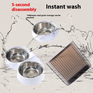 เครื่องให้อาหารสัตว์เลี้ยงแบบอัตโนมัติอัจฉริยะพร้อม5L ชาร์จไฟและชามแสดงภาพสุนัขแมวดีไซน์ทันสมัย - Product Image 5