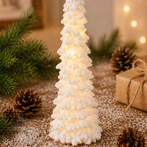 Décorations de Noël scintillantes blanches en gros d'usine, mini <span class=keywords><strong>sapin</strong></span> artificiel lumineux à LED, décoration de table de Noël - Product Image 5