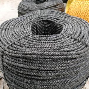 High Strength 12mm 14mm 18mm and 24mm 3 Ply and 4 Ply Black PP Twisted <b>Fishing</b> Rope Eco-Friendly 220m Coil Indian Factory Direct - Product Image 1