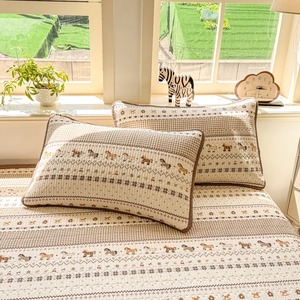 Juego de Tres Piezas de Cubrecama Acolchado de Doble Capa de Gasa con Relleno de Algodón de 60 Hilos, Diseño Simple con Costuras, para el Hogar - Product Image 6