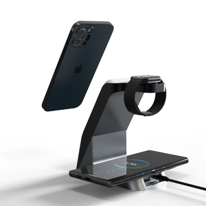 Cargador Inalámbrico 6 en 1 de 15W con Reloj Digital, Estación de <span class=keywords><strong>Carga</strong></span> Rápida para iPhone 16, 15, AirPods y <span class=keywords><strong>Apple</strong></span> <span class=keywords><strong>Watch</strong></span> - Product Image 6