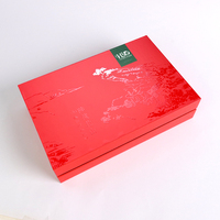 Boîte d'emballage rouge de luxe, logo personnalisé, revêtement UV, boîte cadeau, boîte en papier rigide pour cosmétiques avec insert en mousse