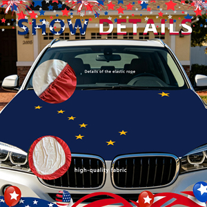 Drapeau de voiture en polyester élastique à sublimation pour le capot de voiture, livraison rapide aux États-Unis et en Alaska, idéal pour les matchs de baseball et les événements en plein air. - Product Image 3
