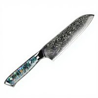 Couteau de chef japonais professionnel Damascus San De Knife VG10 de 7 pouces, couteau à découper et à trancher la viande