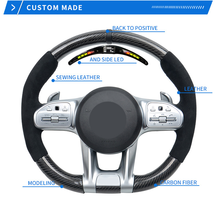 For Benz e-class e200 e300 e320 e260 e350 E43 E63 E63S old model to new carbon fiber steering wheel