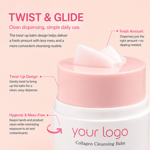 Produit coréen tendance pour le démaquillage, soin hydratant pour peaux sèches, formule au collagène, facile à utiliser, baume nettoyant au collagène pour femmes - Product Image 2