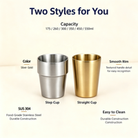 Mug de voyage à double paroi en acier inoxydable 304 pour thé, café, lait, camping, cadeau, tasse en acier écologique, résistant à l'eau bouillante, anti-chute