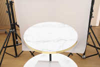 Panneau stratifié Lifepursue Dessus de table effet marbre avec bord doré en PVC