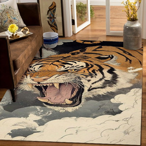 Alfombra Rectangular con Estampado Animal de Wan Xinlong, Moderna, Resistente a las Manchas, Lavable, para Sala de Estar, Alfombra de Sofá de Terciopelo Cristal - Product Image 1