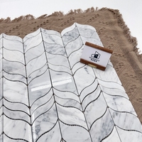 Carrelage mural en mosaïque en forme de feuille de fleur florale en marbre pour la décoration des murs de la cuisine et de la salle de bain
