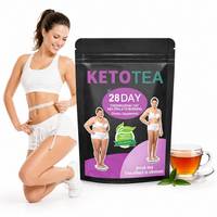 Sachets de thé minceur Keto 28 jours, soutien thermogénique naturel à base de plantes, pour adultes unisexe, OEM ODM, marque privée, formule personnalisée, emballage