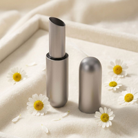 Tube de baume à lèvres vide en aluminium argenté de luxe, magnétique, rechargeable, en forme de capsule, emballage cosmétique pour rouge à lèvres