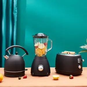 Juego de máquina de desayuno europea de estilo Retro, hervidor eléctrico de 3 piezas y licuadora tostadora para uso doméstico, nuevo diseño