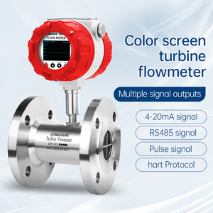 Цветной турбинный расходомер с дисплеем температуры для воды, масла, топлива, дизеля, бензина, с импульсным выходом, из нержавеющей стали - Product Image 2